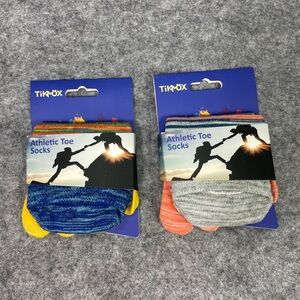 Tikmox Athletic Toe Socks Lot Of 2 Brand New 5 Toe Trail Socks